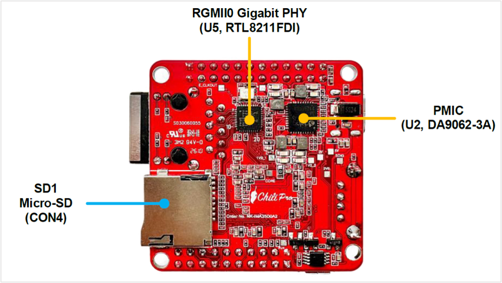 Back view of NuMaker-IoT-MA35D0-A2 Back view of NuMaker-IoT-MA35D0-A2