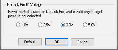 NU-NULINKPRO Power Setting in Nuvoton ICP Programming Tool NU-NULINKPRO Power Setting in Nuvoton ICP Programming Tool