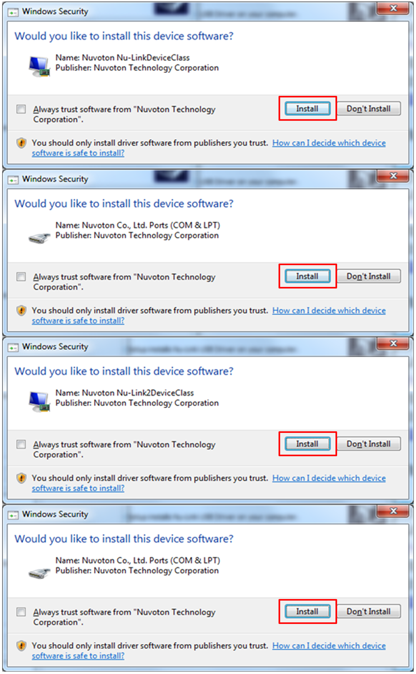 Nu-Link USB Driver Installation Nu-Link USB Driver Installation