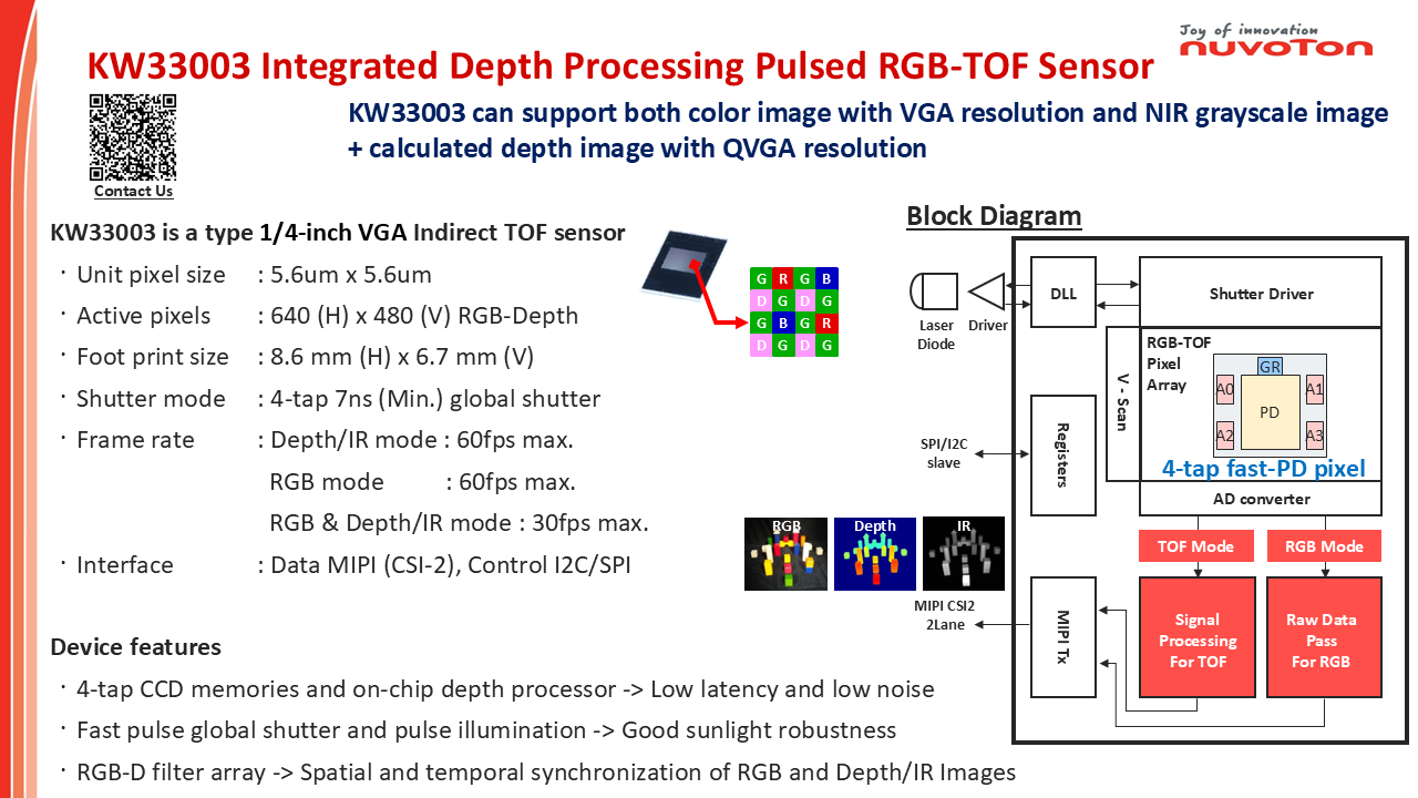 RGB TOF sensor